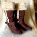 American Eagle Outfitters Shoes | American Eagle Tall Wedge Boots Brown Suede Faux Fur Sz 8 | Color: Brown | Size: 8