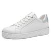 Plateausneaker MARCO TOZZI, Damen, Gr. 39, weiß, Lederimitat, sportlich, Schuhe, mit tollen Metallic-Details, Freizeitschuh, Halbschuh, Schnürschuh