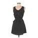 Be Bop Casual Dress: Black Polka Dots Dresses - Women's Size Small