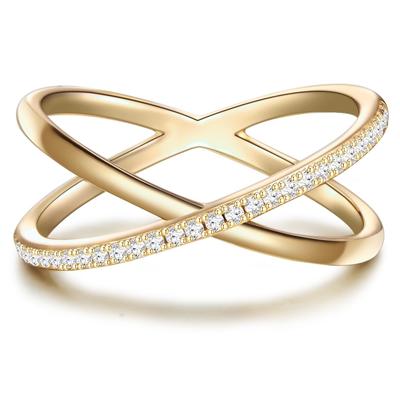 Glanzstücke München Ring Sterling Silber Zirkonia in Gelbgold 50 Damen Image