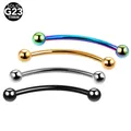 Lot de 10 piercings en titane G23 Long anneau industriel pour la langue Tragus Helix oreille