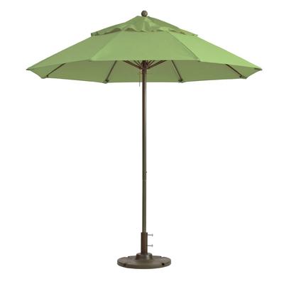 Grosfillex 98842431 9 ft Round Top Windmaster Umbrella - Pistachio Fabric, Aluminum Pole, Fiberglass Ribs, Green