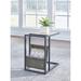 Signature Design by Ashley Freslowe Light Brown/Black Chair Side End Table with Magazine Storage