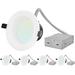 Luxrite 4" Ultra Slim Tunable CCT New Construction IC Rated LED Canless Recessed Lighting Kit in White | 5.5 H x 3.66 W in | Wayfair LR23947-4PK
