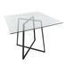 Latitude Run® Beres 36" Trestle Dining Table Glass/Metal in Black | 30 H x 36 W x 36 D in | Wayfair 75C3D621957149A4A95361FA5330BFD3