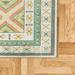 Blue/Green 60 x 24 x 1.18 in Area Rug - Motohiro Bungalow Rose Geometric Decorative Rug, Ethnic Rustic Zigzagged Squares Folkloric Forms & Shapes Modern Influences | Wayfair