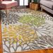 Gray/Green 90 x 62 x 1.18 in Area Rug - Winston Porter Flower Decorative Rug, Modern Dahlia Inspired Petals Blossom In Brown Green & Yellow Tones | Wayfair