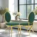 Everly Quinn Tufted Velvet Queen Anne Back Side Chair Upholstered/Velvet in Green | 40.5 H x 20.8 W x 16.8 D in | Wayfair