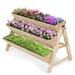 Arlmont & Co. Kace Safstar 3-tier Vertical Garden Bed en Elevated Planter Bed W/Legs Storage Shelf 2 Hooks Raised Bed Kit in Brown | Wayfair