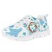 Pzuqiu Blue and White Shoes for Kids Girls Size 2 Cows Print Running Sneakers Mesh Breathable Tennis Walking Shoes Lightweight