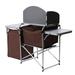 DENEST Camping Kitchen Table Storage Cabinet Folding BBQ Grill Table Cupboard Shelf