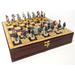 US American Civil War Queens Chess Set with 17 Gloss Walnut Color Storage Board