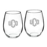 Central Oklahoma Bronchos 21oz. 2-Piece Stemless Wine Glass Set