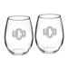 Central Oklahoma Bronchos 21oz. 2-Piece Stemless Wine Glass Set