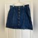 J. Crew Skirts | J Crew Denim Dark Wash Button Up A Line Skirt Size 31. | Color: Blue | Size: 12