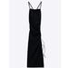 Zara Dresses | Black Ruched Dress | Color: Black | Size: L