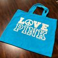 Pink Victoria's Secret Bags | Pink Victoria Secret Love Pink Canvas Tote Beach Style Blue Shoulder Bag | Color: Blue | Size: Os