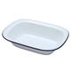 HoitoDeals 32cm Enamel Steak Pie Pudding Baking, Cooking Bake Oven Dish Tin Serving Dish Bowl (1Pcs Rectangle)