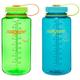 Nalgene Sustain 50% Recycled Wide Mouth Twin Pack 1L Bottles (Melon Green & Cerulean)