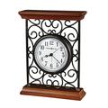 Howard Miller Mildred Table Clock 645-632 – Metal Wire Carriage Style & Cherry Accents with Quartz, Alarm Movement