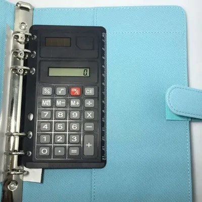 Calculatrice de cuir chevelu avec règle planificateur multifonction agenda 8 chiffres outils de