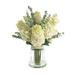 Creative Displays, Inc. Traditional Thistle Hydrangea & Lilac Arrangement in Glass Vase w/ Rope Accent Plastic/Polysilk | Wayfair CDFL6965