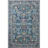 Blue 18 x 18 x 0.19 in Area Rug - Rifle Paper Co. X Loloi Maison Frances/Multi 5'-0" X 5'-0" Area Rug Polyester | 18 H x 18 W x 0.19 D in | Wayfair