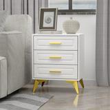 Anmytek 3 Drawers Nightstand Bedside Table Wood Chest of Drawers End Side Table 15.75" D x 19.7" W x 24" H