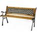 49 in. Patio Garden Park Yard Outdoor Wooden Bench Brown