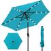 7.5ft Outdoor Solar Market Table Patio Umbrella for Deck Pool w/Tilt Crank LED Lights