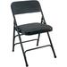 BizChair 2-Pack Black Padded Metal Folding Chair - Black 1-in Fabric Seat