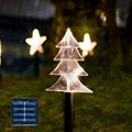 HESHENG Led Christmas Pathway Light Solar Powered Garden Lights 5 Pieces Christmas Trees Warm White for Home Decoration