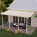 Four Seasons OLS TWV Series 20 ft wide x 8 ft deep Aluminum Patio Cover with 20lb Snowload & 4 Posts in Ivory
