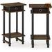 GN109 Turn-N-Tube Tall End Table, Columbia Walnut/Black/Dark Brown Wood in Black/Brown | 27.72 H x 15.79 W x 11.81 D in | Wayfair 4420HB4IN1K756Z8W