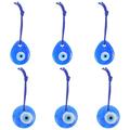 6pcs Delicate Glass Evil Eye Pendants DIY Hanging Evil Eye Pendants with Rope