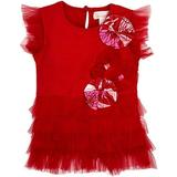 Masala Baby Floral Ruffled Tulle Dress Red 3-6 Months