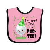 Inktastic I m One! Time to Par-tee! Golf First Birthday Boys or Girls Baby Bib