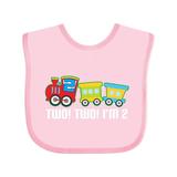 Inktastic 2nd Birthday Two Two Train Boys Baby Bib