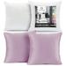 Clara Clark Plush Solid Decorative Microfiber Square Throw Pillow Cover with Throw Pillow Insert for Couch Grey Lavendar 22 x22 4 Piece Decorative Soft Throw Pillow Set