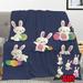 Dicasser Happy Easter Bunny Blankets With Pillow Cover Warm Fuzzy Plush Blankets For Couch - Living Room - Sofa