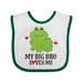 Inktastic My Big Bro Loves Me Little Brother Frog Boys Baby Bib