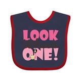 Inktastic Look Who is One Owl Girls Baby Bib