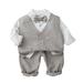 Baby Boy Gift Package Little Boys 3 Piece Toddler Kids Child Baby Boys Gentleman Long Sleeve Striped Bowknot Shirt Tops Solid Pant Trousers With Vest Outfits Set 3PCS Clothes Kid Set