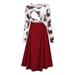 Womens Maternity Mommy Casual Long Sleeve Crew Neck Floral Printed Nursingg Dress For Breastfeeding