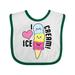 Inktastic I Love Ice Cream with Cute Ice Cream Cone Boys or Girls Baby Bib