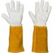 MIG TIG Welding Gloves Medium | 16 Soft Leather Weld Glove | Kevlar Stitching & Hand Lining. (Medium)