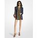 Michael Kors Crepe Boyfriend Blazer Blue 6