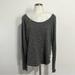 Free People Tops | Free People Beach Gray Knit Long Sleeve Top One Size | Color: Gray/White | Size: One Size