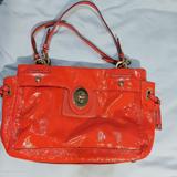 Coach Bags | Coach Peyton Patent Leather Satchel Carryall Coral Handbag Purse | Color: Pink | Size: Os