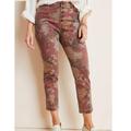 Anthropologie Jeans | Anthropologie Pilcro & The Letterpress High-Rise Skinny Floral Print Jeans | Color: Green/Red | Size: 28